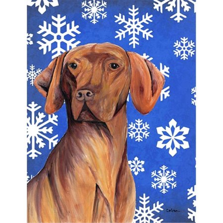 PATIOPLUS 11 x 15 in. Vizsla Winter Snowflakes Holiday Garden Size Flag PA251898